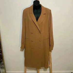 Shelby+palmer size 16 tan button closure sheer arm jacket